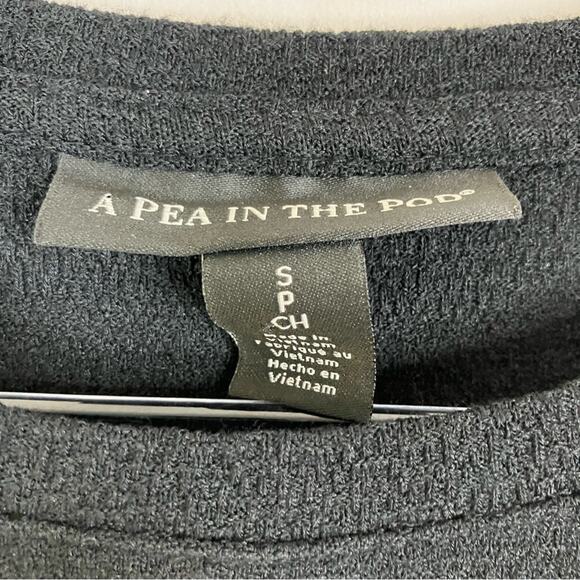 A Pea In The Pod | Maternity Black Tie Front Long Sleeve Top NWT Womens Small - Picture 2 of 5